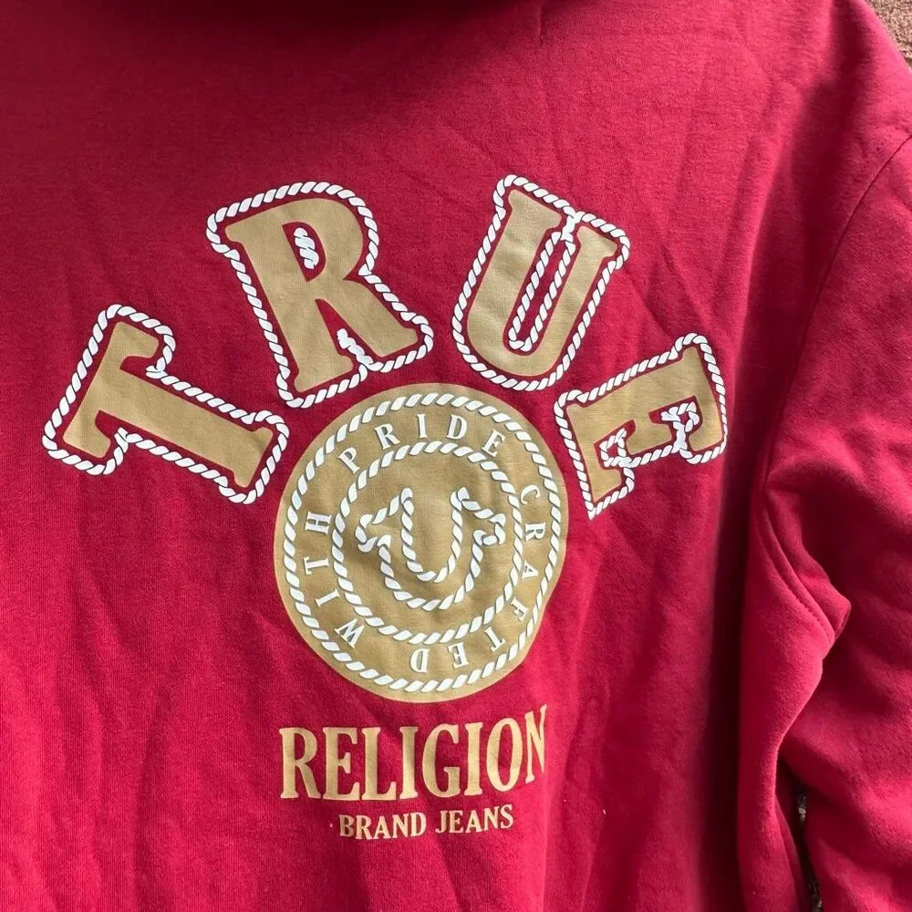 True Religion $120 College Graphic Full Zip Hoodie XL NEW